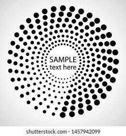 Halftone dots in circle form. round logo . vector dotted frame . design element