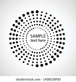 Halftone dots in circle form. round logo . vector dotted frame . design element