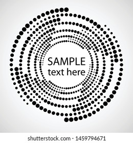 Halftone dots in circle form. round logo . vector dotted frame . design element
