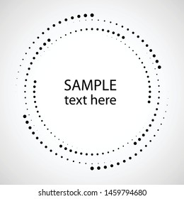 Halftone dots in circle form. round logo . vector dotted frame . design element