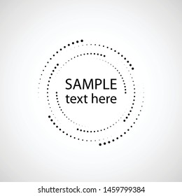 Halftone dots in circle form. round logo . vector dotted frame . design element