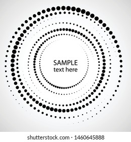 Halftone dots in circle form. round logo . vector dotted frame . design element