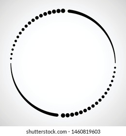 Halftone dots in circle form. round logo . vector dotted frame . design element