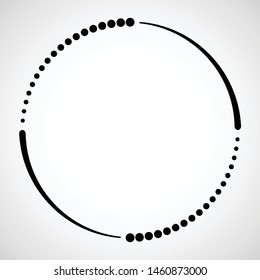 Halftone dots in circle form. round logo . vector dotted frame . design element