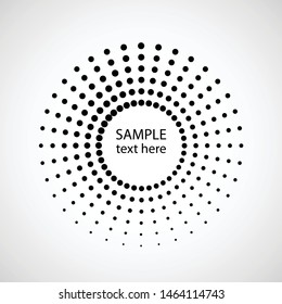 Halftone dots in circle form. round logo . vector dotted frame . design element