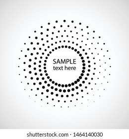 Halftone dots in circle form. round logo . vector dotted frame . design element