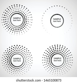 Halftone dots in circle form. round logo . vector dotted frame . design element