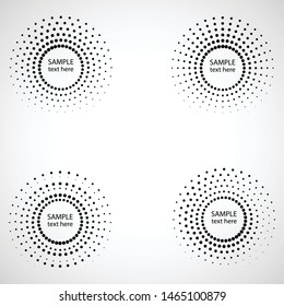 Halftone dots in circle form. round logo . vector dotted frame . design element