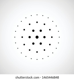 Halftone dots in circle form. round logo . vector dotted frame . design element