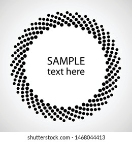 Halftone dots in circle form. round logo . vector dotted frame . design element