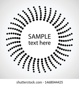 Halftone dots in circle form. round logo . vector dotted frame . design element