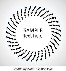 Halftone dots in circle form. round logo . vector dotted frame . design element