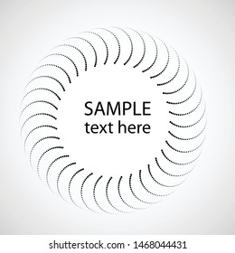Halftone dots in circle form. round logo . vector dotted frame . design element