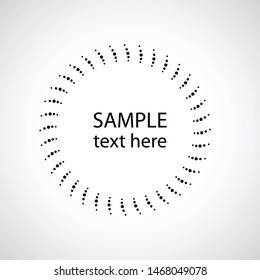 Halftone dots in circle form. round logo . vector dotted frame . design element