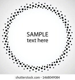 Halftone dots in circle form. round logo . vector dotted frame . design element