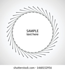 Halftone dots in circle form. round logo . vector dotted frame . design element