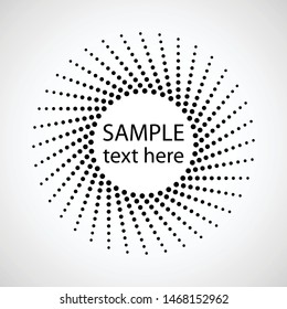 Halftone dots in circle form. round logo . vector dotted frame . design element