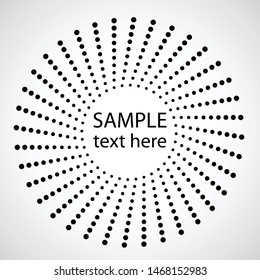 Halftone dots in circle form. round logo . vector dotted frame . design element