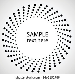 Halftone dots in circle form. round logo . vector dotted frame . design element