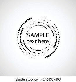 Halftone dots in circle form. round logo . vector dotted frame . design element