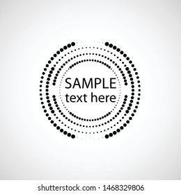 Halftone dots in circle form. round logo . vector dotted frame . design element