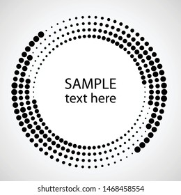 Halftone dots in circle form. round logo . vector dotted frame . design element