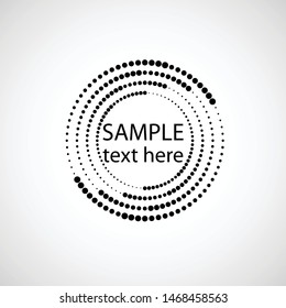 Halftone dots in circle form. round logo . vector dotted frame . design element