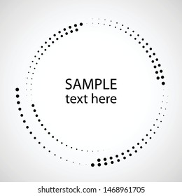 Halftone dots in circle form. round logo . vector dotted frame . design element