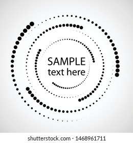 Halftone dots in circle form. round logo . vector dotted frame . design element