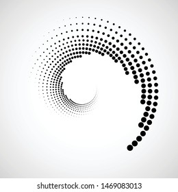 Halftone dots in circle form. round logo . vector dotted frame . design element