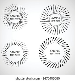 Halftone dots in circle form. round logo . vector dotted frame . design element