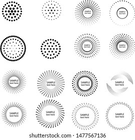 Halftone dots in circle form. round logo . vector dotted frame . design element