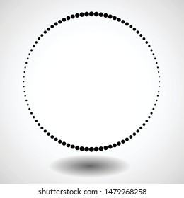 Halftone dots in circle form. round logo . vector dotted frame . design element