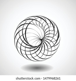 Halftone dots in circle form. round logo . vector dotted frame . design element