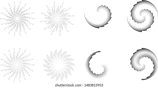 Halftone dots in circle form. round logo . vector dotted frame . design element