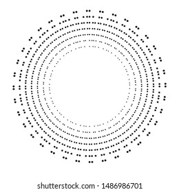 Halftone dots in circle form. round logo . vector dotted frame . design element