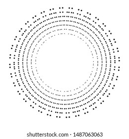 Halftone dots in circle form. round logo . vector dotted frame . design element