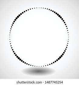 Halftone dots in circle form. round logo . vector dotted frame . design element