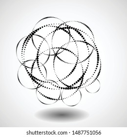 Halftone dots in circle form. round logo . vector dotted frame . design element