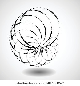 Halftone dots in circle form. round logo . vector dotted frame . design element