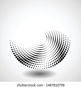 Halftone dots in circle form. round logo . vector dotted frame . design element