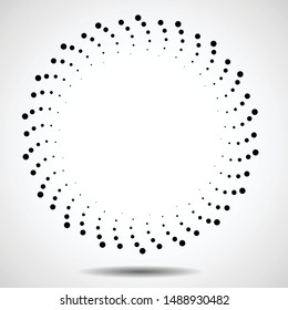 Halftone dots in circle form. round logo . vector dotted frame . design element