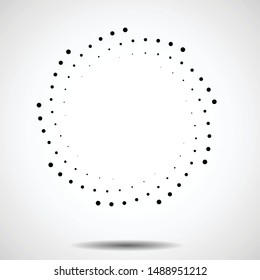 Halftone dots in circle form. round logo . vector dotted frame . design element