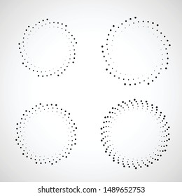 Halftone dots in circle form. round logo . vector dotted frame . design element