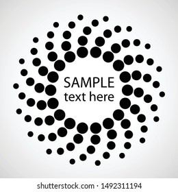 Halftone dots in circle form. round logo . vector dotted frame . design element