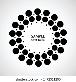 Halftone dots in circle form. round logo . vector dotted frame . design element
