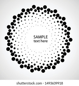 Halftone dots in circle form. round logo . vector dotted frame . design element