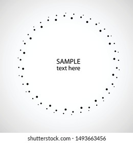 Halftone dots in circle form. round logo . vector dotted frame . design element