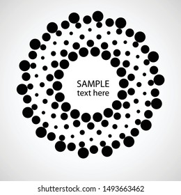 Halftone dots in circle form. round logo . vector dotted frame . design element