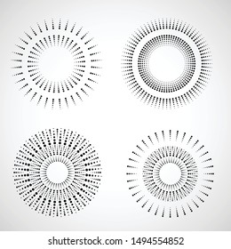 Halftone dots in circle form. round logo . vector dotted frame . design element